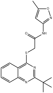 Acetamide, 2-[[2-(1,1-dimethylethyl)-4-quinazolinyl]thio]-N-(5-methyl-3-isoxazolyl)- (9CI) Struktur