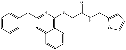 Acetamide, N-(2-furanylmethyl)-2-[[2-(phenylmethyl)-4-quinazolinyl]thio]- (9CI) 化学構造式