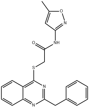 Acetamide, N-(5-methyl-3-isoxazolyl)-2-[[2-(phenylmethyl)-4-quinazolinyl]thio]- (9CI) Struktur