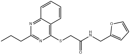 Acetamide, N-(2-furanylmethyl)-2-[(2-propyl-4-quinazolinyl)thio]- (9CI) Structure