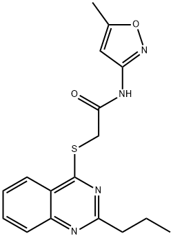 Acetamide, N-(5-methyl-3-isoxazolyl)-2-[(2-propyl-4-quinazolinyl)thio]- (9CI) 结构式