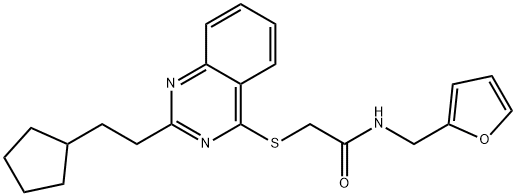 Acetamide, 2-[[2-(2-cyclopentylethyl)-4-quinazolinyl]thio]-N-(2-furanylmethyl)- (9CI),604795-06-4,结构式