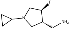 3-Pyrrolidinemethanamine,N-cyclopropyl-4-fluoro-,(3R,4S)-(9CI) 化学構造式