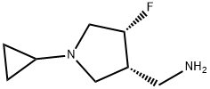 3-Pyrrolidinemethanamine,N-cyclopropyl-4-fluoro-,(3R,4R)-(9CI) Structure