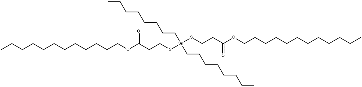 3,3'-[(ジオクチルスタンナンジイル)ビスチオ]ビス(プロパン酸ドデシル) 化学構造式