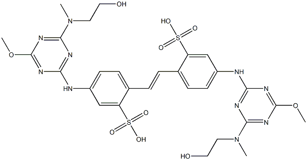 4,4'-bis[[4-[(2-hydroxyethyl)methylamino]-6-methoxy-1,3,5-triazin-2-yl]amino]stilbene-2,2'-disulphonic acid Struktur