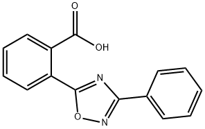 2-(3-フェニル-1,2,4-オキサジアゾール-5-イル)安息香酸 化学構造式