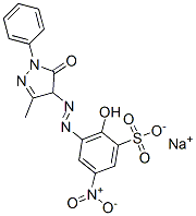 sodium 3-[(4,5-dihydro-3-methyl-5-oxo-1-phenyl-1H-pyrazol-4-yl)azo]-2-hydroxy-5-nitrobenzenesulphonate  Structure