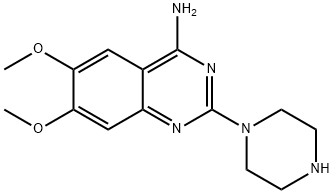 2-哌嗪基-4-氨基-6,7-二甲氧基喹唑啉, 60547-97-9, 结构式