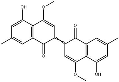 5-Hydroxy-2-(1,2-dihydro-5-hydroxy-4-methoxy-7-methyl-1-oxonaphthalen-2-ylidene)-4-methoxy-7-methylnaphthalen-1(2H)-one|