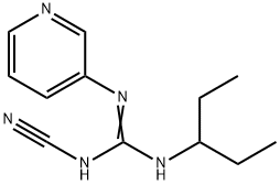 2-シアノ-1-(1-エチルプロピル)-3-(3-ピリジル)グアニジン 化学構造式