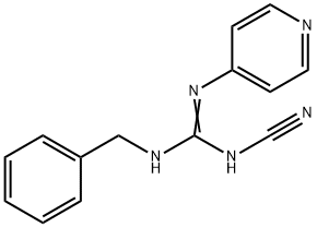 1-ベンジル-2-シアノ-3-(4-ピリジル)グアニジン 化学構造式