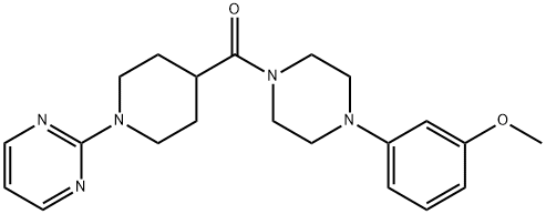 Piperazine, 1-(3-methoxyphenyl)-4-[[1-(2-pyrimidinyl)-4-piperidinyl]carbonyl]- (9CI) Struktur