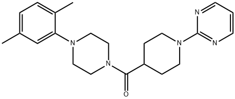 1-(2,5-二甲基苯基)-4-[[1-(2-嘧啶基)-4-哌啶基]羰基]哌嗪 结构式