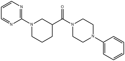 Piperazine, 1-phenyl-4-[[1-(2-pyrimidinyl)-3-piperidinyl]carbonyl]- (9CI) 结构式