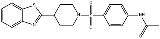 Acetamide, N-[4-[[4-(2-benzothiazolyl)-1-piperidinyl]sulfonyl]phenyl]- (9CI) 化学構造式