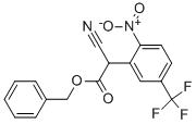 2-[2-ニトロ-5-(トリフルオロメチル)フェニル]-2-シアノ酢酸ベンジル 化学構造式