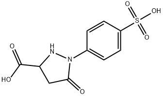 5-オキソ-1-(4-スルホフェニル)-3-ピラゾリジンカルボン酸 化学構造式