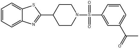Piperidine, 1-[(3-acetylphenyl)sulfonyl]-4-(2-benzothiazolyl)- (9CI) Structure
