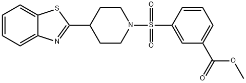 Benzoic acid, 3-[[4-(2-benzothiazolyl)-1-piperidinyl]sulfonyl]-, methyl ester (9CI) Structure