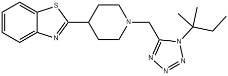 Benzothiazole, 2-[1-[[1-(1,1-dimethylpropyl)-1H-tetrazol-5-yl]methyl]-4-piperidinyl]- (9CI) Structure