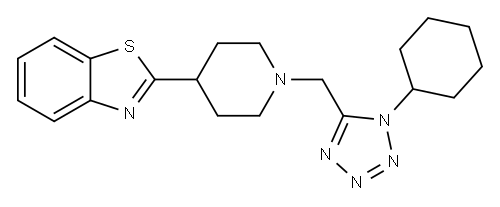 Benzothiazole, 2-[1-[(1-cyclohexyl-1H-tetrazol-5-yl)methyl]-4-piperidinyl]- (9CI) 结构式
