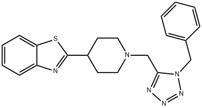 Benzothiazole, 2-[1-[[1-(phenylmethyl)-1H-tetrazol-5-yl]methyl]-4-piperidinyl]- (9CI) 结构式