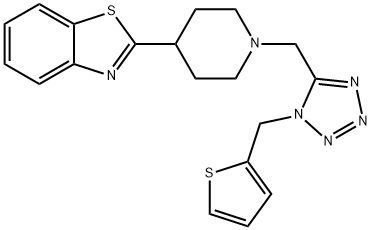Benzothiazole, 2-[1-[[1-(2-thienylmethyl)-1H-tetrazol-5-yl]methyl]-4-piperidinyl]- (9CI) 结构式