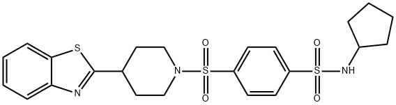 Benzenesulfonamide, 4-[[4-(2-benzothiazolyl)-1-piperidinyl]sulfonyl]-N-cyclopentyl- (9CI) 结构式