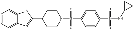 Benzenesulfonamide, 4-[[4-(2-benzothiazolyl)-1-piperidinyl]sulfonyl]-N-cyclopropyl- (9CI) Structure