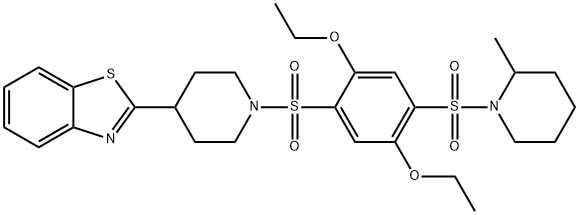 Piperidine, 1-[[4-[[4-(2-benzothiazolyl)-1-piperidinyl]sulfonyl]-2,5-diethoxyphenyl]sulfonyl]-2-methyl- (9CI) 结构式