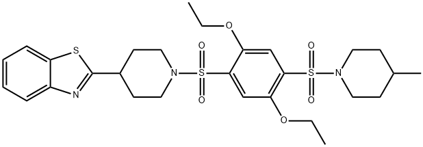 Piperidine, 4-(2-benzothiazolyl)-1-[[2,5-diethoxy-4-[(4-methyl-1-piperidinyl)sulfonyl]phenyl]sulfonyl]- (9CI)|