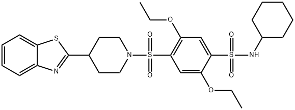 Benzenesulfonamide, 4-[[4-(2-benzothiazolyl)-1-piperidinyl]sulfonyl]-N-cyclohexyl-2,5-diethoxy- (9CI) Struktur