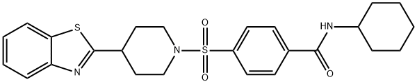 Benzamide, 4-[[4-(2-benzothiazolyl)-1-piperidinyl]sulfonyl]-N-cyclohexyl- (9CI) Structure