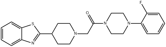 Piperazine, 1-[[4-(2-benzothiazolyl)-1-piperidinyl]acetyl]-4-(2-fluorophenyl)- (9CI) Structure