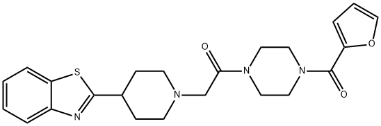 Piperazine, 1-[[4-(2-benzothiazolyl)-1-piperidinyl]acetyl]-4-(2-furanylcarbonyl)- (9CI) Struktur