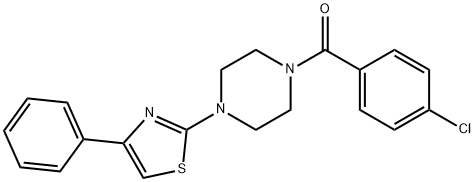 Piperazine, 1-(4-chlorobenzoyl)-4-(4-phenyl-2-thiazolyl)- (9CI) Structure