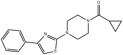 Piperazine, 1-(cyclopropylcarbonyl)-4-(4-phenyl-2-thiazolyl)- (9CI) Struktur