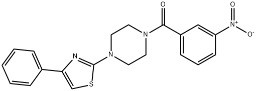 Piperazine, 1-(3-nitrobenzoyl)-4-(4-phenyl-2-thiazolyl)- (9CI) Structure