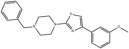 Piperazine, 1-[4-(3-methoxyphenyl)-2-thiazolyl]-4-(phenylmethyl)- (9CI) Structure