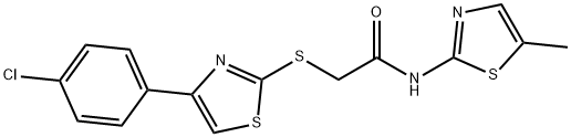 Acetamide, 2-[[4-(4-chlorophenyl)-2-thiazolyl]thio]-N-(5-methyl-2-thiazolyl)- (9CI) Struktur