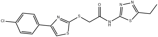 606089-16-1 Acetamide, 2-[[4-(4-chlorophenyl)-2-thiazolyl]thio]-N-(5-ethyl-1,3,4-thiadiazol-2-yl)- (9CI)