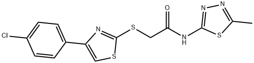 Acetamide, 2-[[4-(4-chlorophenyl)-2-thiazolyl]thio]-N-(5-methyl-1,3,4-thiadiazol-2-yl)- (9CI) Structure