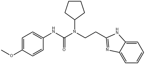 Urea, N-[2-(1H-benzimidazol-2-yl)ethyl]-N-cyclopentyl-N-(4-methoxyphenyl)- (9CI) Struktur