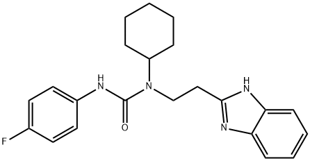 Urea, N-[2-(1H-benzimidazol-2-yl)ethyl]-N-cyclohexyl-N-(4-fluorophenyl)- (9CI) Struktur