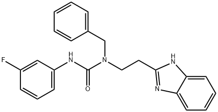 Urea, N-[2-(1H-benzimidazol-2-yl)ethyl]-N-(3-fluorophenyl)-N-(phenylmethyl)- (9CI) Struktur