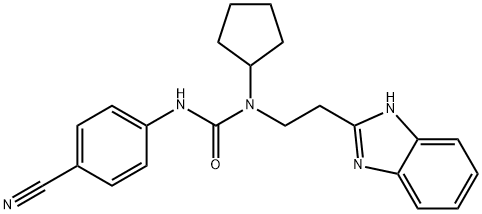 Urea, N-[2-(1H-benzimidazol-2-yl)ethyl]-N-(4-cyanophenyl)-N-cyclopentyl- (9CI) Struktur