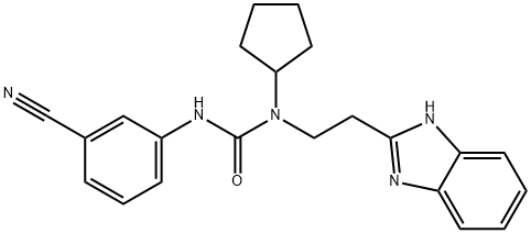 Urea, N-[2-(1H-benzimidazol-2-yl)ethyl]-N-(3-cyanophenyl)-N-cyclopentyl- (9CI) Structure