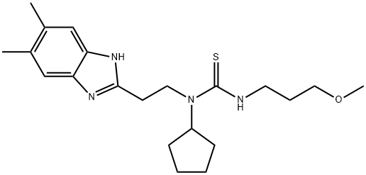 Thiourea, N-cyclopentyl-N-[2-(5,6-dimethyl-1H-benzimidazol-2-yl)ethyl]-N-(3-methoxypropyl)- (9CI) Structure