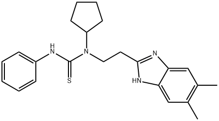 Thiourea, N-cyclopentyl-N-[2-(5,6-dimethyl-1H-benzimidazol-2-yl)ethyl]-N-phenyl- (9CI)|